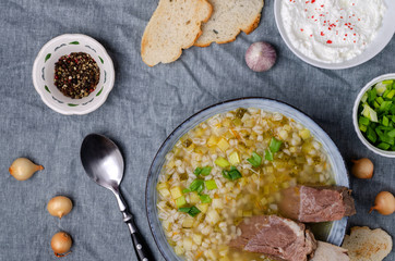 Pearl barley soup