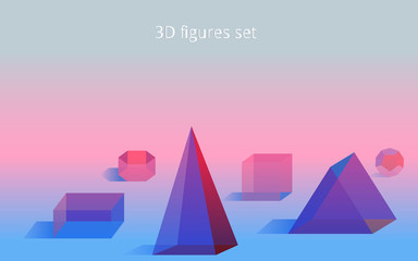 Fototapeta premium Transparent 3D primitives elegant composition , realistic vector illustration