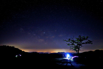 Naklejka na ściany i meble 은하수가 보이는 밤 하늘의 아름다운 풍경