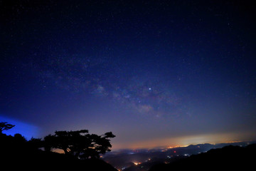 Naklejka premium 은하수가 보이는 밤 하늘의 아름다운 풍경