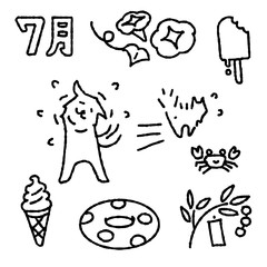 7月素材　犬と猫