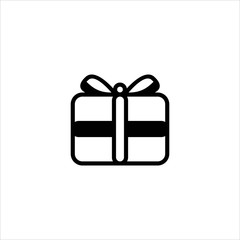 Christmas Gift Box Icon Vector. Line Gift Box Vector Logo. Simple and Clean Icon