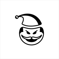 Christmas Santa Claus Icon Vector. Line Santa Claus Vector Logo. Simple and Clean Icon