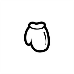 Christmas Gloves Icon Vector. Line Gloves Vector Logo. Simple and Clean Icon