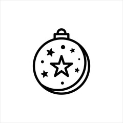 Christmas Ball Icon Vector. Line Christmas Ball Vector Logo. Simple and Clean Icon