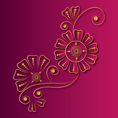 Vector illustration of mehndi ornament. Traditional indian style, ornamental floral elements for henna tattoo, stickers, mehndi and yoga design, cards and prints. Abstract floral vector 01