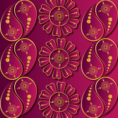 Paisley background. Hand Drawn ornament 01