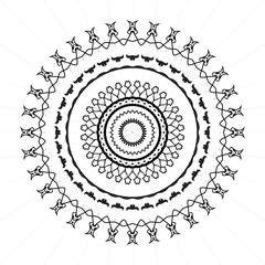 premium black and white  mandala design