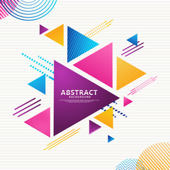 Dynamic and futuristic abstract minimalist colorful triangles with modern pattern background