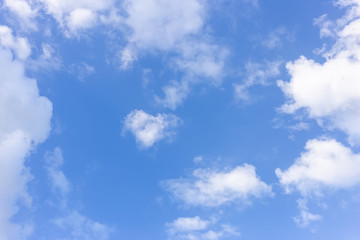 Cloudscape with white cloud. Blue sky with cloud in the summer.Clouds in the blue sky and look and feel comfortable.