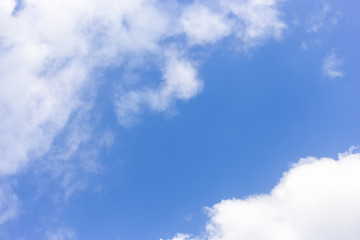 Cloudscape with white cloud. Blue sky with cloud in the summer.Clouds in the blue sky and look and feel comfortable.