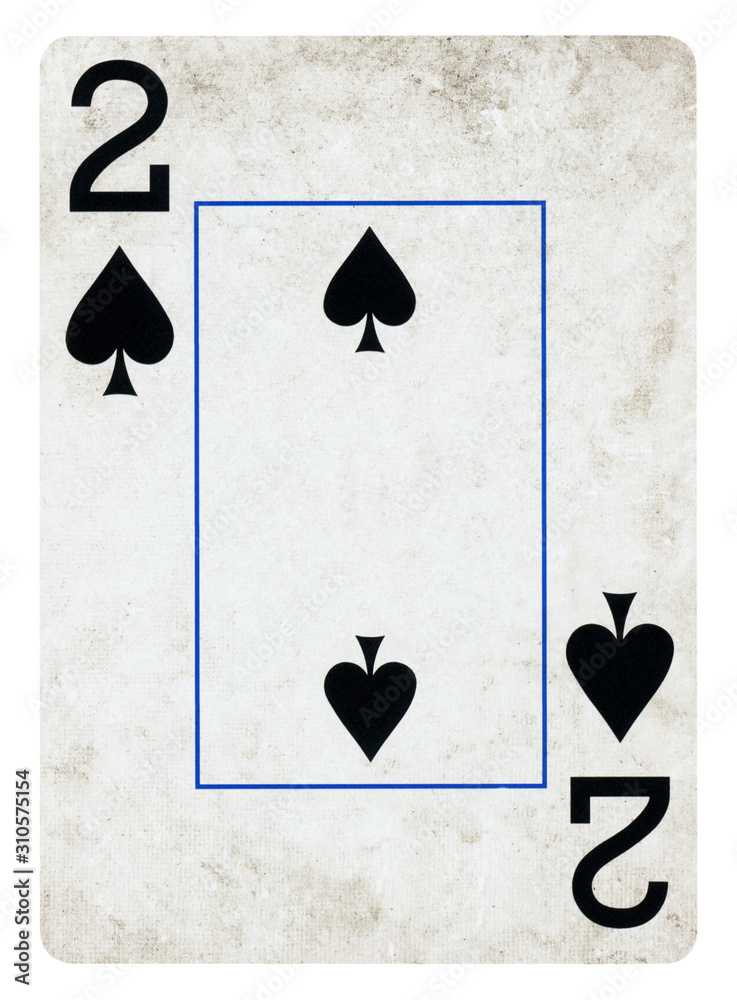 Wall mural two of spades vintage playing card - isolated on white (clipping path included)