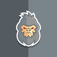 Gorilla mascot sport logo, emblem, illustration