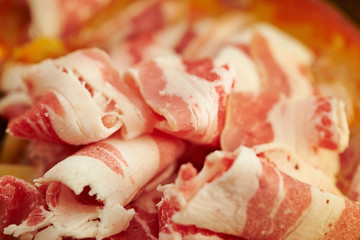 Pork in home made Chinese hot pot 