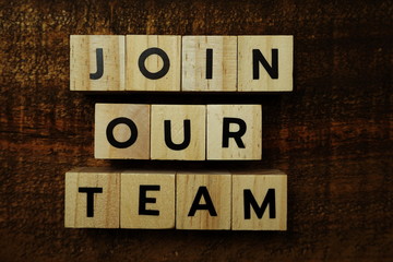 Join Our Team alphabet letters