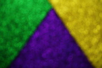 Mardi Gras with Green Purple and gold Light bokeh Background
