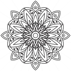 black and white mandala premium design