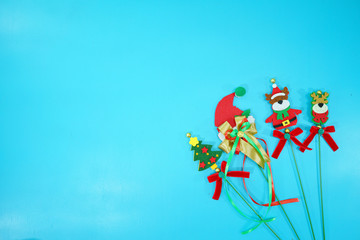 christmas and new year ornament of deer santa bear and pine tree