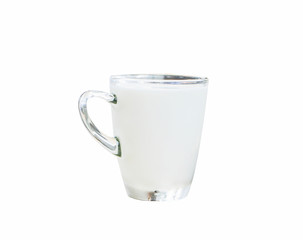 Milk in a glass on a isolated white background