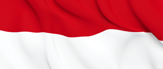 National Fabric Wave Closeup Flag of Indonesia