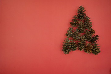 merry christmas ornament from pine cone