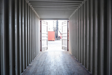 Container inside view Import and export concept