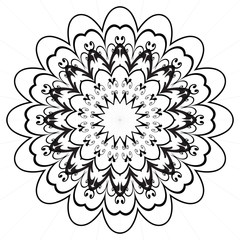 black and white mandala premium design 