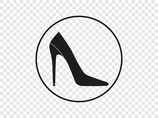 High heel shoe icon. Vector illustration, flat design.