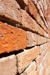 Old Red Bricks in Wall in Venice