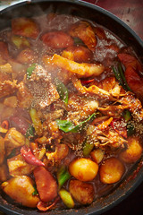 Korean spicy chicken hot pot 
