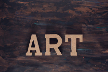 Art Word made with Wooden letters on Hand painted Canvas.