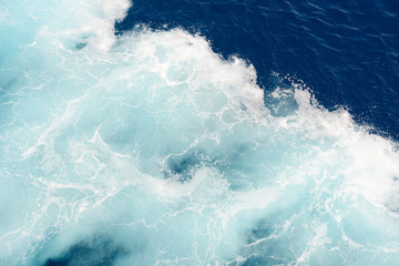 ship wake on the atlantic ocean