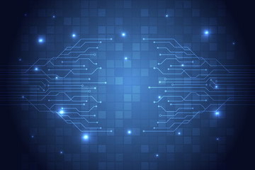 Abstract futuristic circuit board Illustration, high computer technology background. Hi-tech digital technology concept. Vector circuit board pattern for technology background