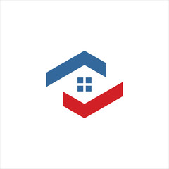home completed construction real estate logo