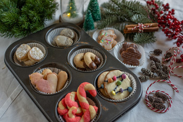 Naklejka na ściany i meble Traditional German home made Christmas Cookies