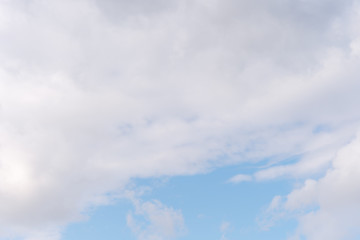 Beautiful cirrus clouds on blue sky on a sunny day background texture