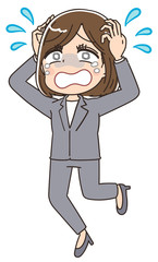 スーツ ビジネスウーマン 女性 イラスト素材