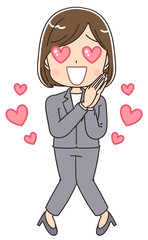 スーツ ビジネスウーマン 女性 イラスト素材