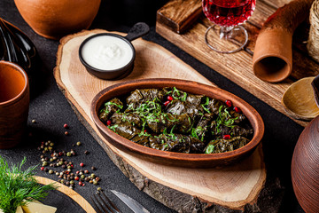 Traditional Georgian and Armenian cuisine. The dish 