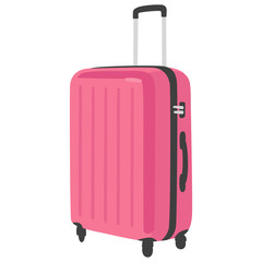 スーツケースのイラスト。旅行に持っていく鍵のかかったスーツケース。