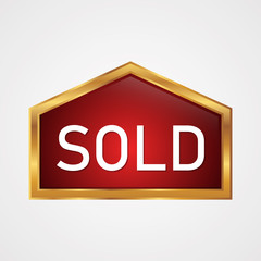 Vector sold sign symbol for element design
