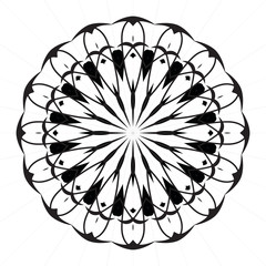 black and white mandala design logo