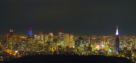 Naklejka premium 新宿高層ビル群 夜景 2019年12月