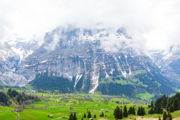 Nice mountains view at sunny day with mountains background.