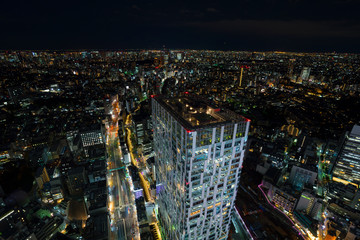 東京夜景　渋谷スカイからワイドで望む恵比寿　目黒　品川方面 2019年12月