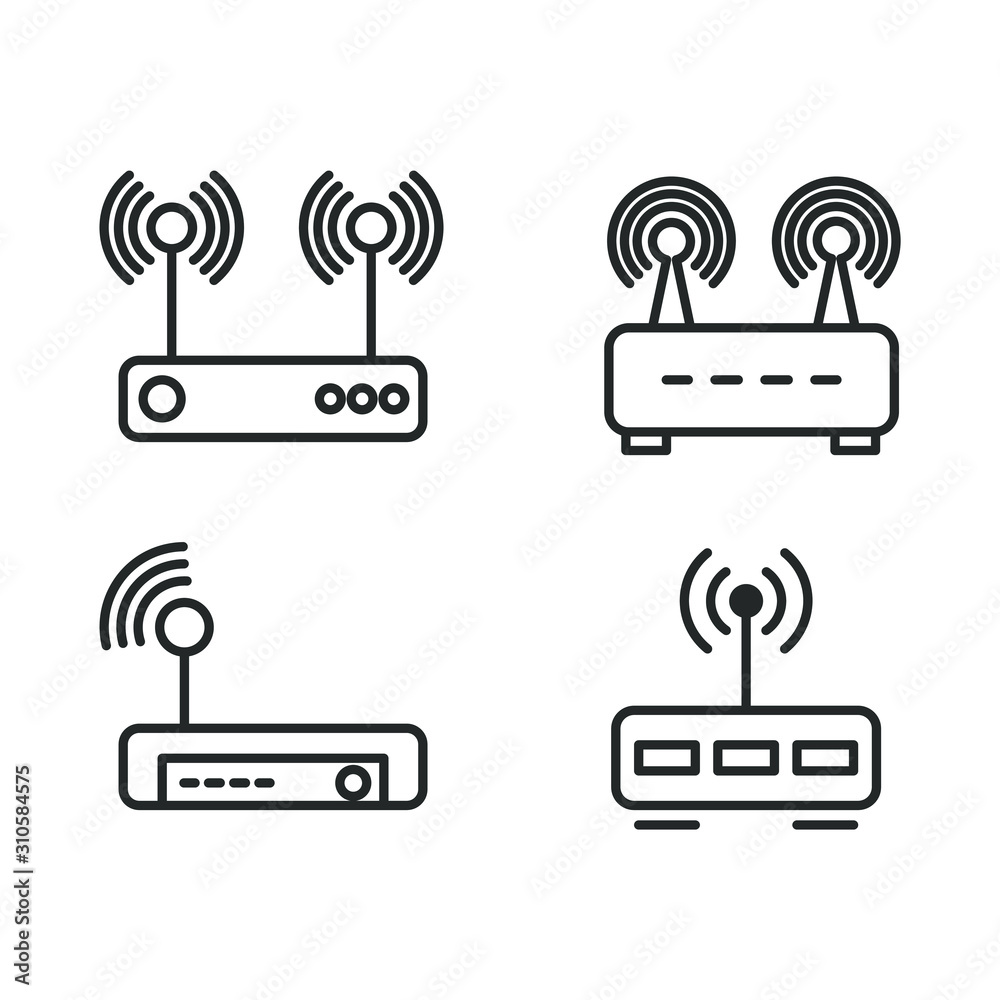 Poster Router icon template color editable. Router symbol vector sign isolated on white background illustration for graphic and web design.