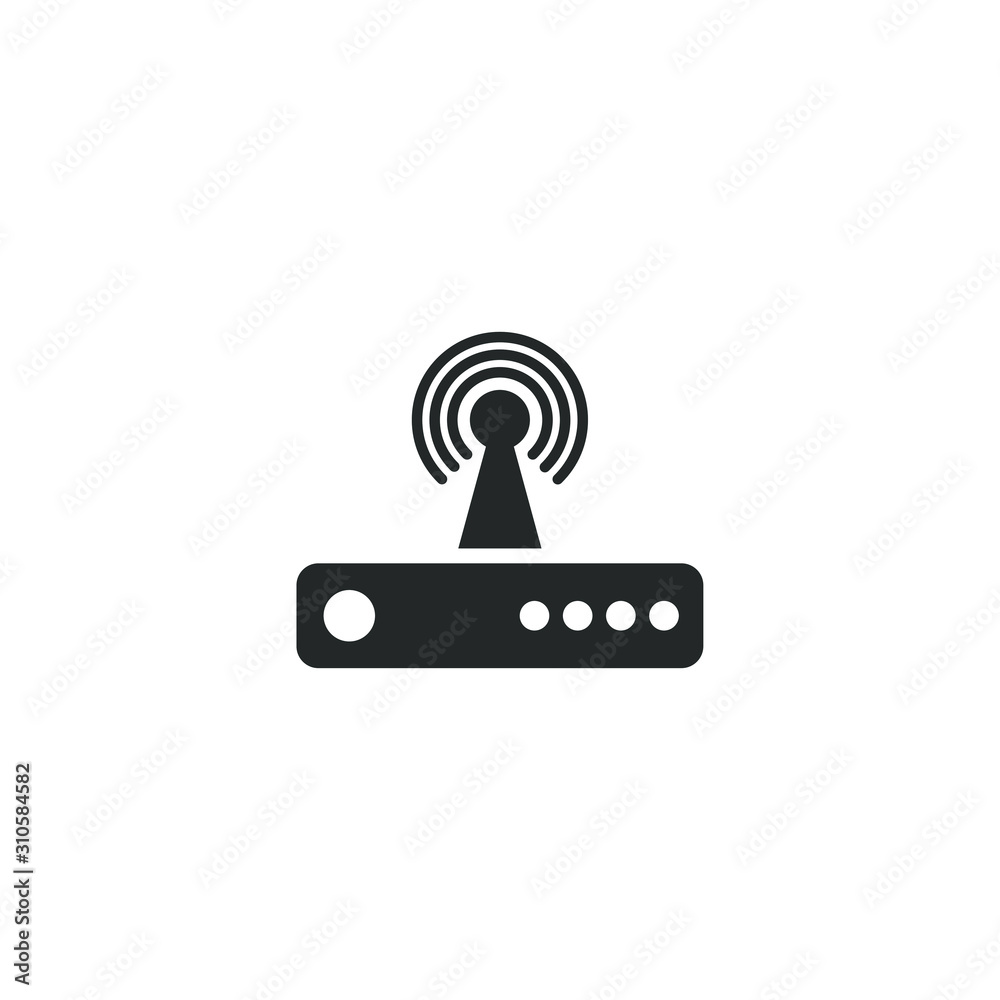 Aufkleber Router icon template color editable. Router symbol vector sign isolated on white background illustration for graphic and web design.