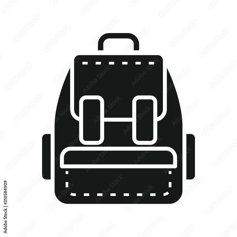 Poster backpack icon template color editable. school bag symbol vector sign isolated on white background il