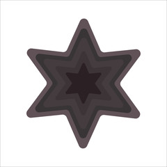Obraz premium Vector illustration with image of dark gray star. Icon isolated a wnite background.