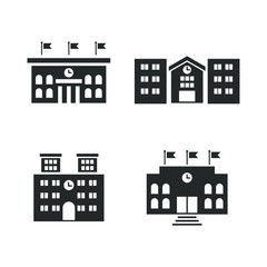 High school building icon template color editable. High school building symbol vector sign isolated on white background illustration for graphic and web design.